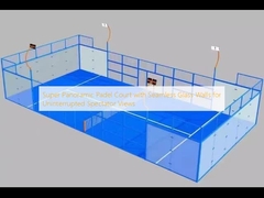 Εξαιρετικό Πανοραμικό Γήπεδο Padel με Αδιάλειπτους Γυάλινους Τοίχους για Απρόσκοπτη Θέα των Θεατών